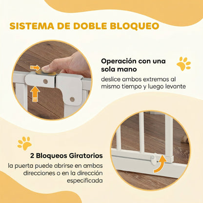 Pawhut Barrera De Seguridad Para Puertas Y Escaleras 75-85x76 Cm Blanco_4