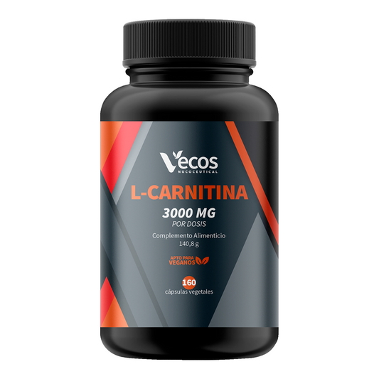L-carnitina Pura 3000 Mg Vecos 160 Cápsulas | Quema De Grasas, Energía Y Resistencia_0