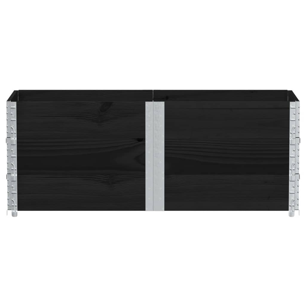 Jardinera De Madera Maciza De Pino Negro 150x50 Cm_2