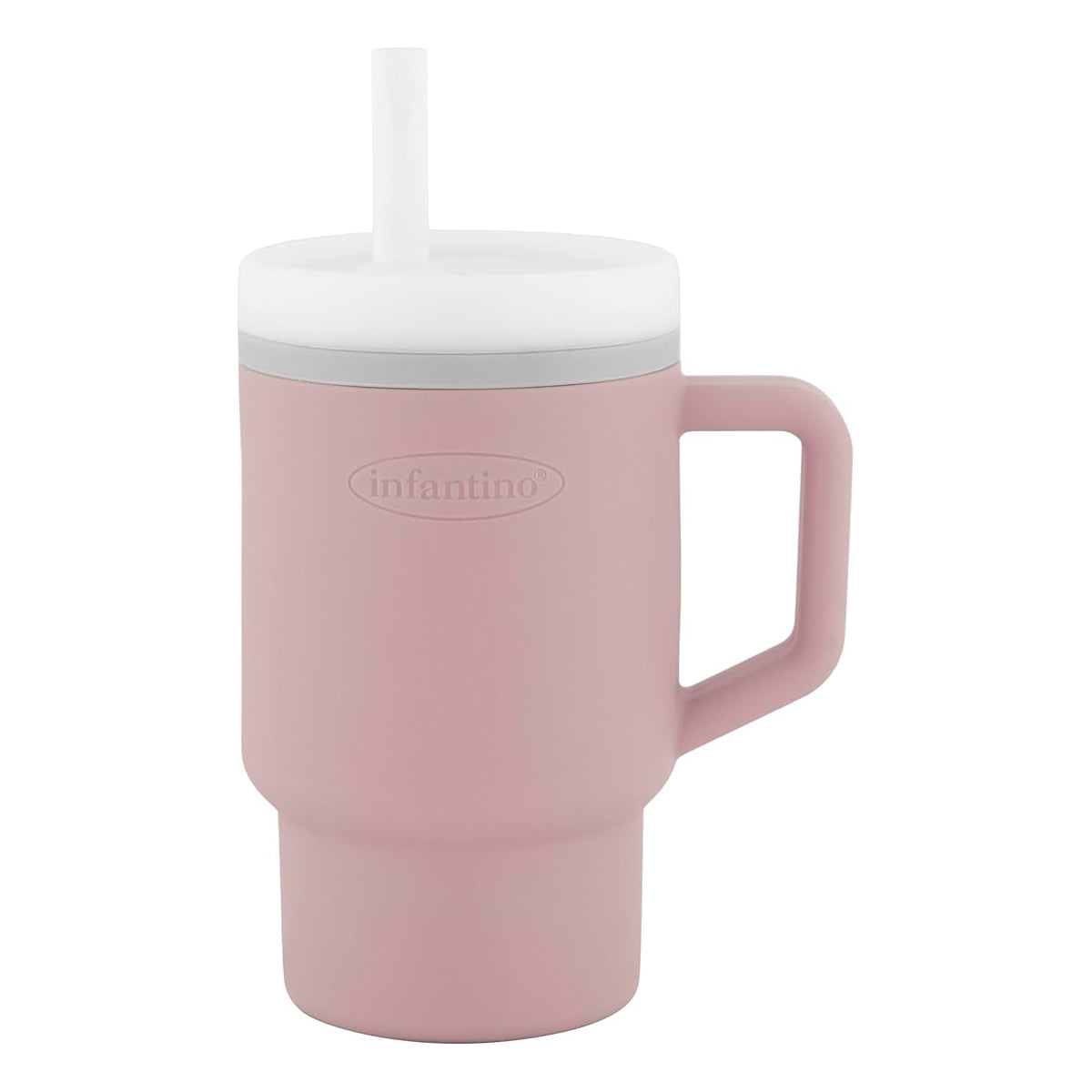 Infantino Mi Primer Vaso, Pajita Resistente Y Asa Para Niños Pequeños, Fácil De Limpiar, 250ml, Pastel Rosa_0