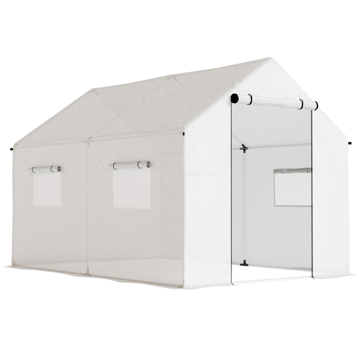 Outsunny Invernadero De Exterior 2x3x2 M Con 4 Ventanas De Malla Blanco_0