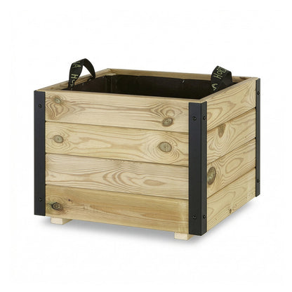 Jardinera Exterior De Madera Con Refuerzo De Aluminio Pun Al Hortalia 50x50x40 Cm_4