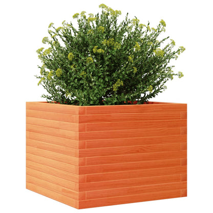 Jardinera De Madera Maciza De Pino Marrón Cera 60x60x45,5 Cm_3