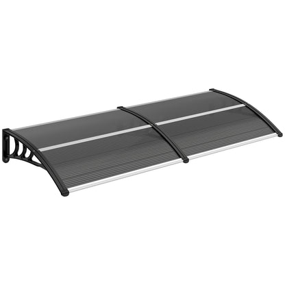 Marquesina Exterior Outsunny Policarbonato Negro 196x75x23 Cm_0
