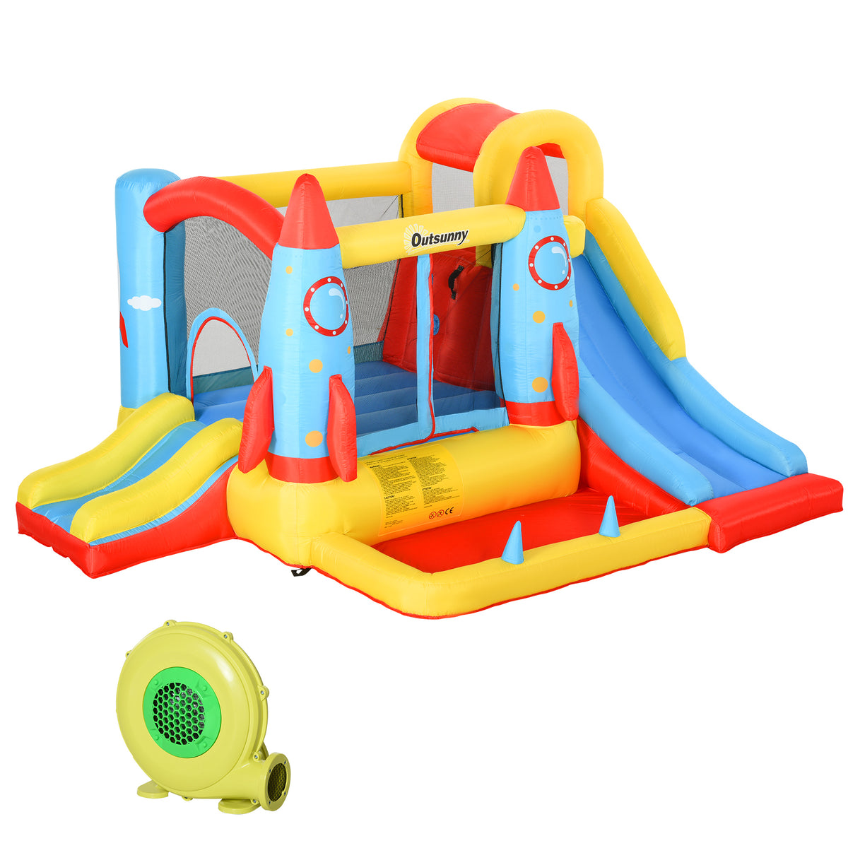 Outsunny Castillo Hinchable Con 2 Toboganes Cama De Salto Piscina 330x265x185 Cm_0