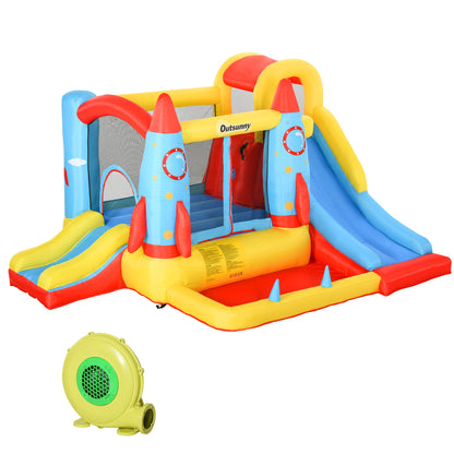 Outsunny Castillo Hinchable Con 2 Toboganes Cama De Salto Piscina 330x265x185 Cm_0