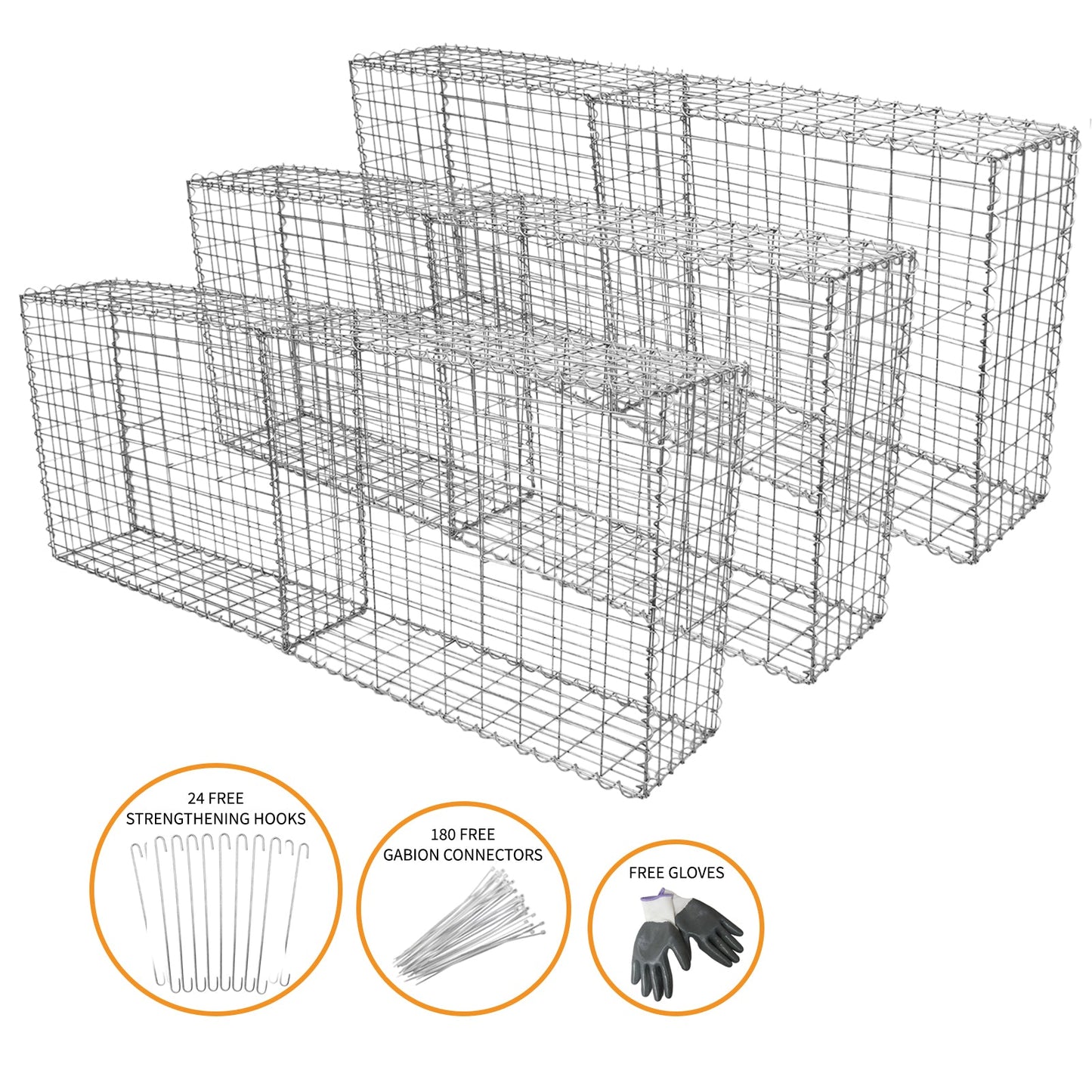Cestas De Acero Inoxidable De Exterior 100 X 80 X 30cm Pack De 6_1