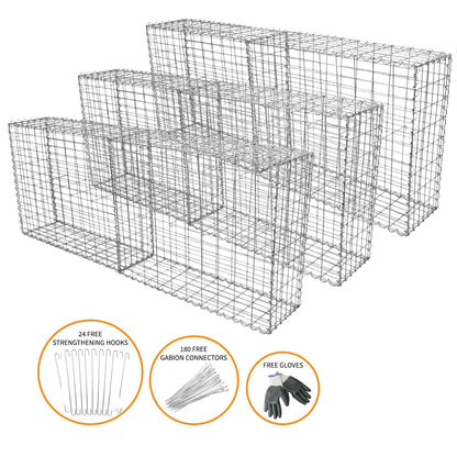 Cestas De Acero Inoxidable De Exterior 100 X 80 X 30cm Pack De 6_1
