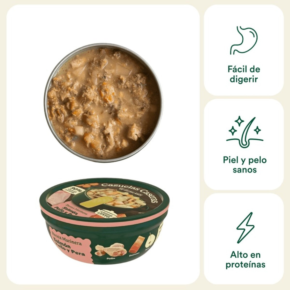 Cazuelas Caseras Salmón, Pollo y Pera Wild Balance 280g
