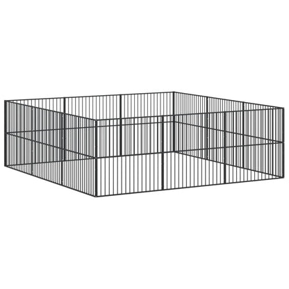 Corralito Para Perros Con 12 Paneles Acero Galvanizado Negro_0