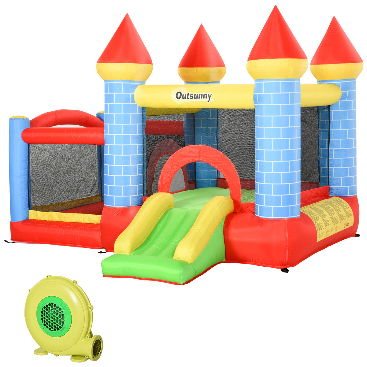 Outsunny Castillo Hinchable Infantil 280x260x210 Cm Con Inflador_0