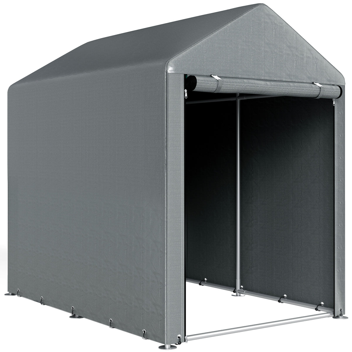 Outsunny Carpa Para Herramientas Bicicletas Y Motos 1,2x1,8x1,65 M Gris Oscuro_0