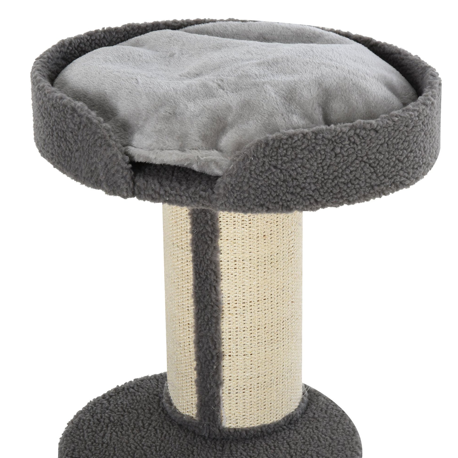 Pawhut Árbol Rascador Para Gatos Altura 91 Cm De 3 Niveles 45x45x91cm Gris_3
