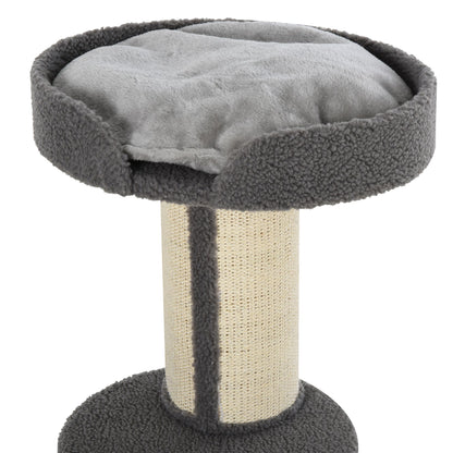 Pawhut Árbol Rascador Para Gatos Altura 91 Cm De 3 Niveles 45x45x91cm Gris_3
