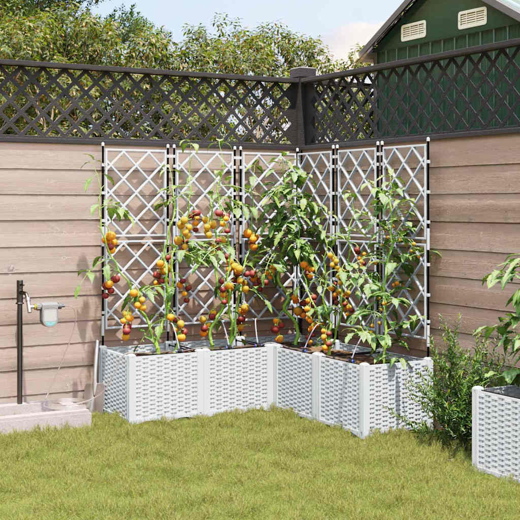 Macetero De Jardín 5 Uds. Blanco 120 X 120 X 142 Cm Pp_1