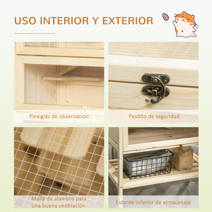 Pawhut Jaula De Madera 5 Pisos Para Hámster Y Otros Roedores Pequeños_5