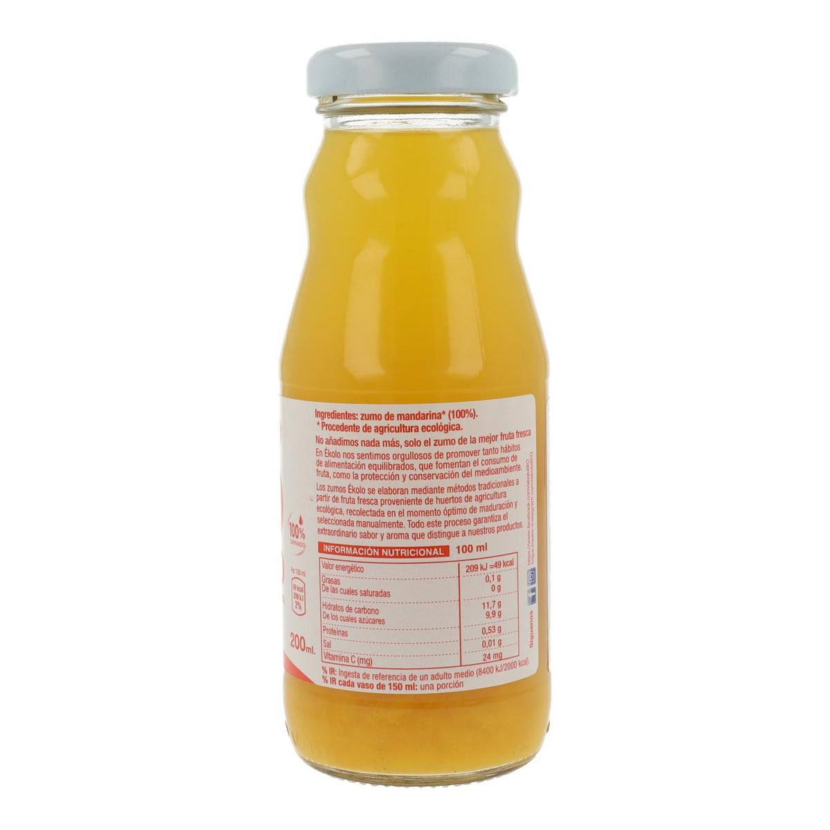 Zumo de Mandarina Bio 100% exprimido Ékolo 200 ml