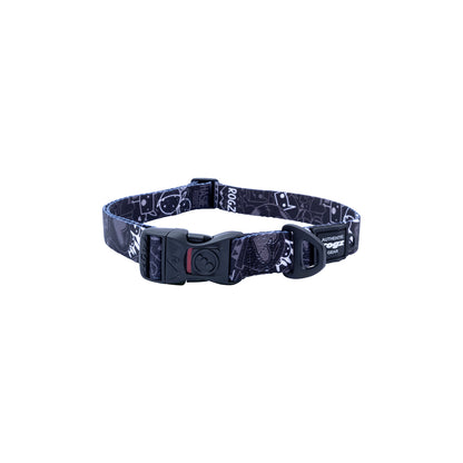 Collar Para Perro, Modelo Fusion De Rogz, Estampado Graffiti Negro. Talla S (8-14kg)_3