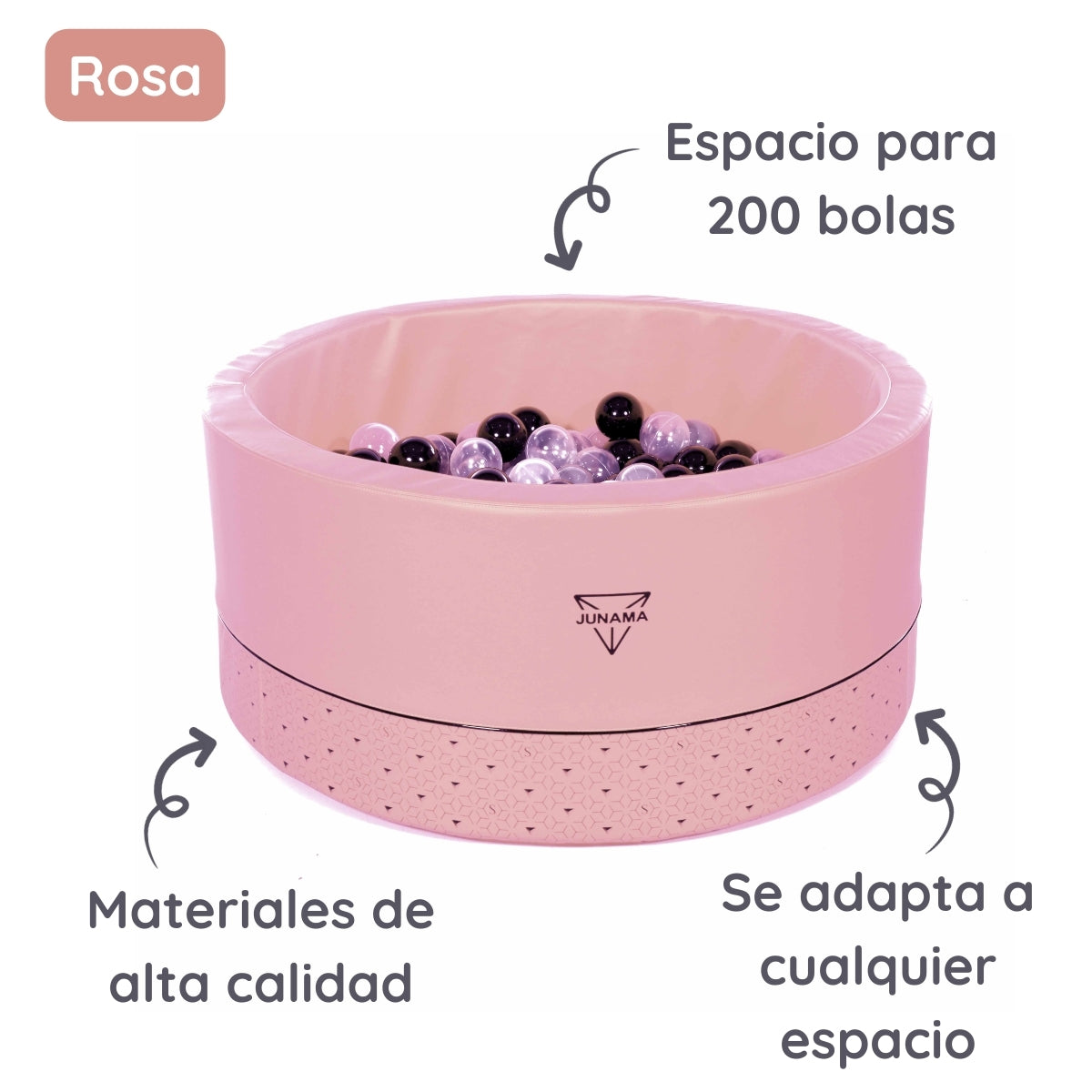 Piscina De Bolas Polipiel Con 200 Pelotas_rosa_1
