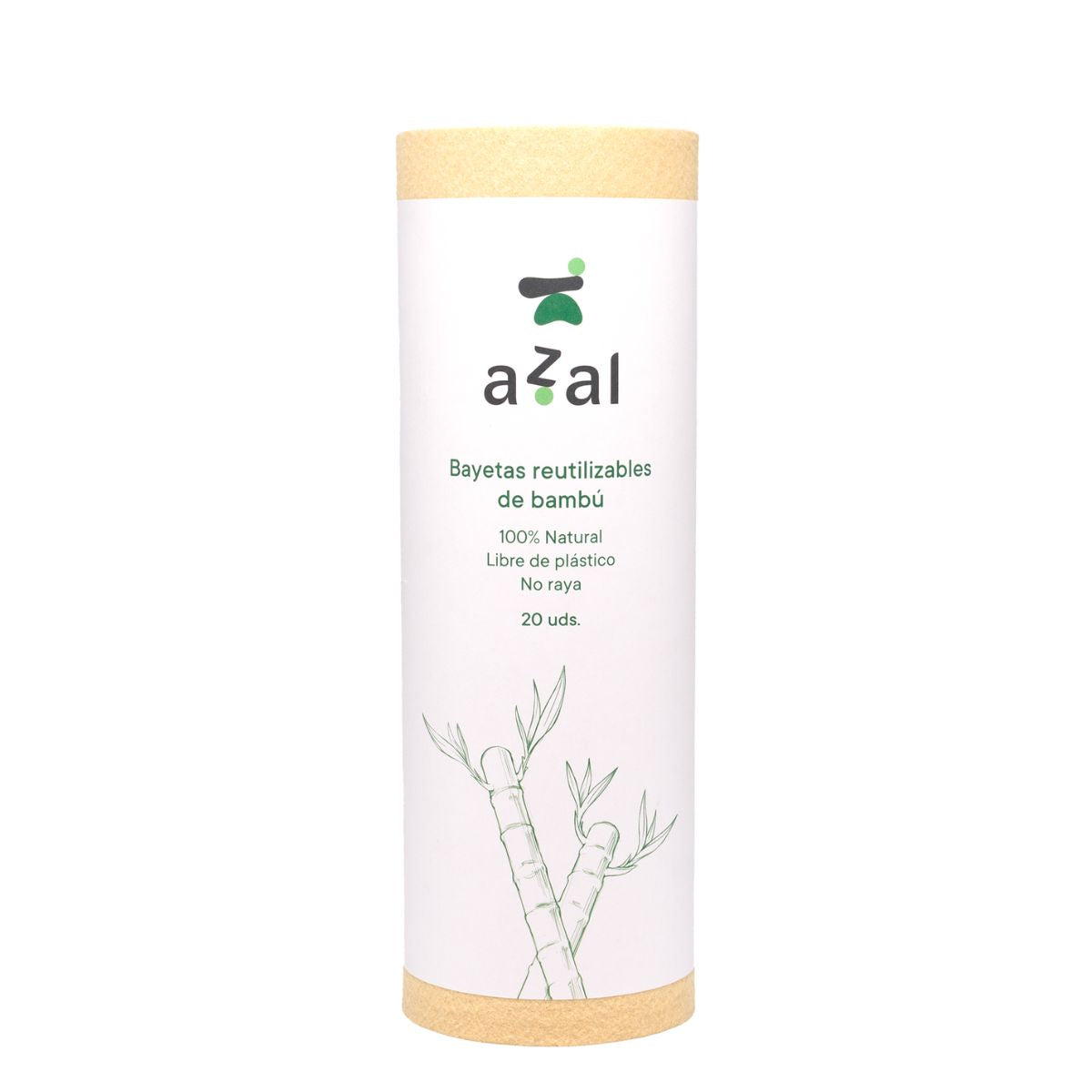 Azal-Bayeta de fibra de bambú 30x50. Rollo de 20 uds. Sin blanquear. 100 gsm