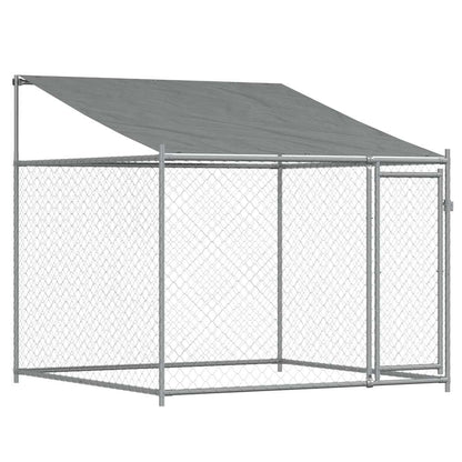 Jaula De Perros Techo Y Puerta Acero Galvanizado Gris 2x2x2 M_0