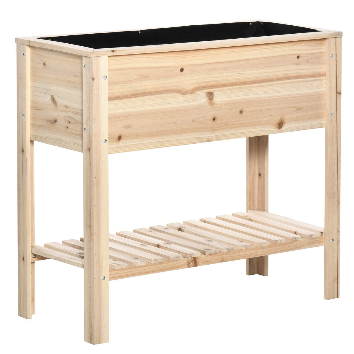 Outsunny Huerto Urbano Elevado Con Estante 90x40x81cm Mesa De Cultivo De Madera_0