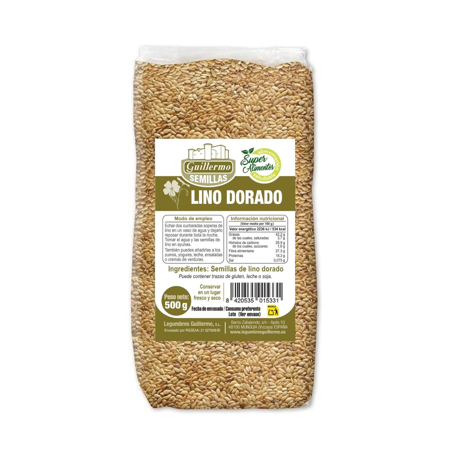 Semillas De Lino Dorado - 500 G_0