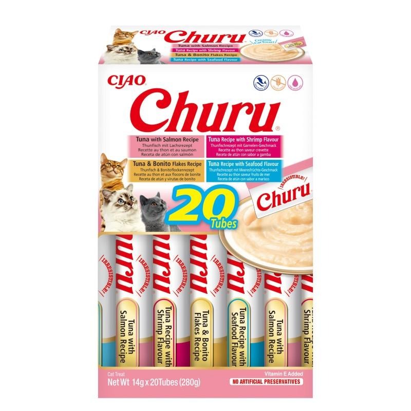 Churu Variedades de Marisco Snack cremoso para gatos 20 x 14 g