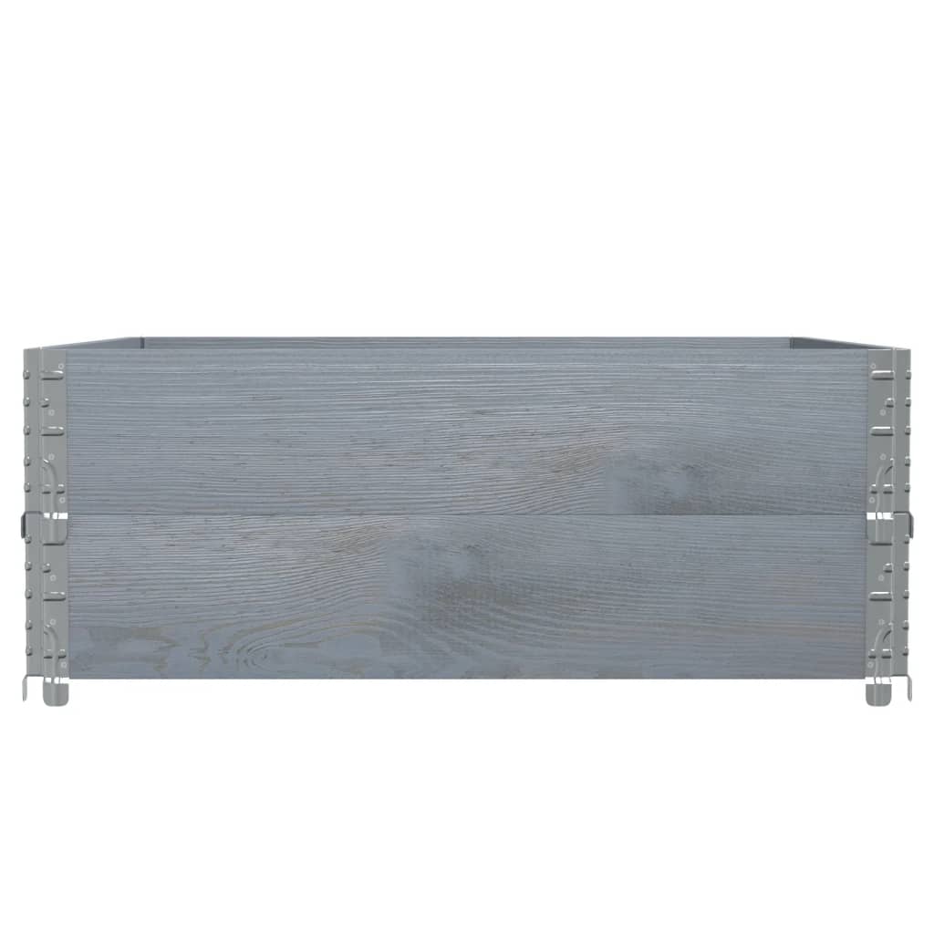 Jardinera De Madera Maciza De Pino Gris 100x100 Cm_2