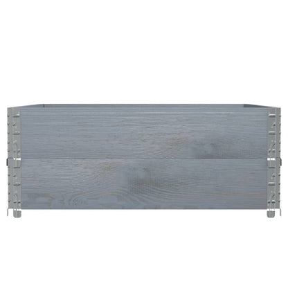 Jardinera De Madera Maciza De Pino Gris 100x100 Cm_2