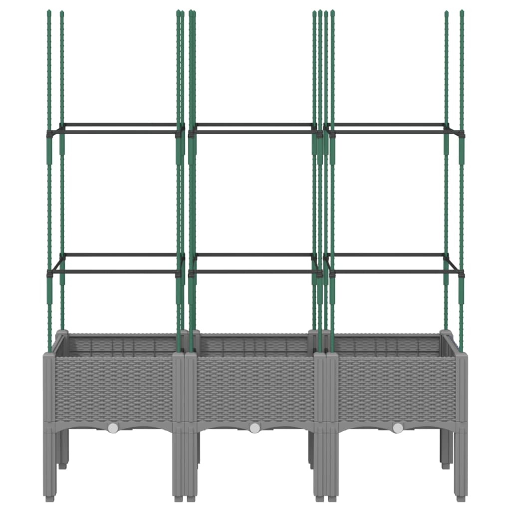 Jardinera Con Enrejado Pp Gris Claro 120x40x142,5 Cm_2