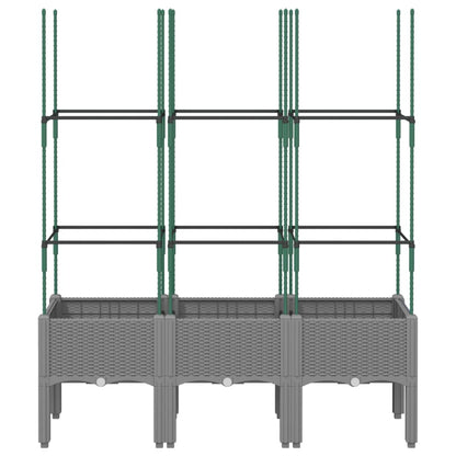 Jardinera Con Enrejado Pp Gris Claro 120x40x142,5 Cm_2
