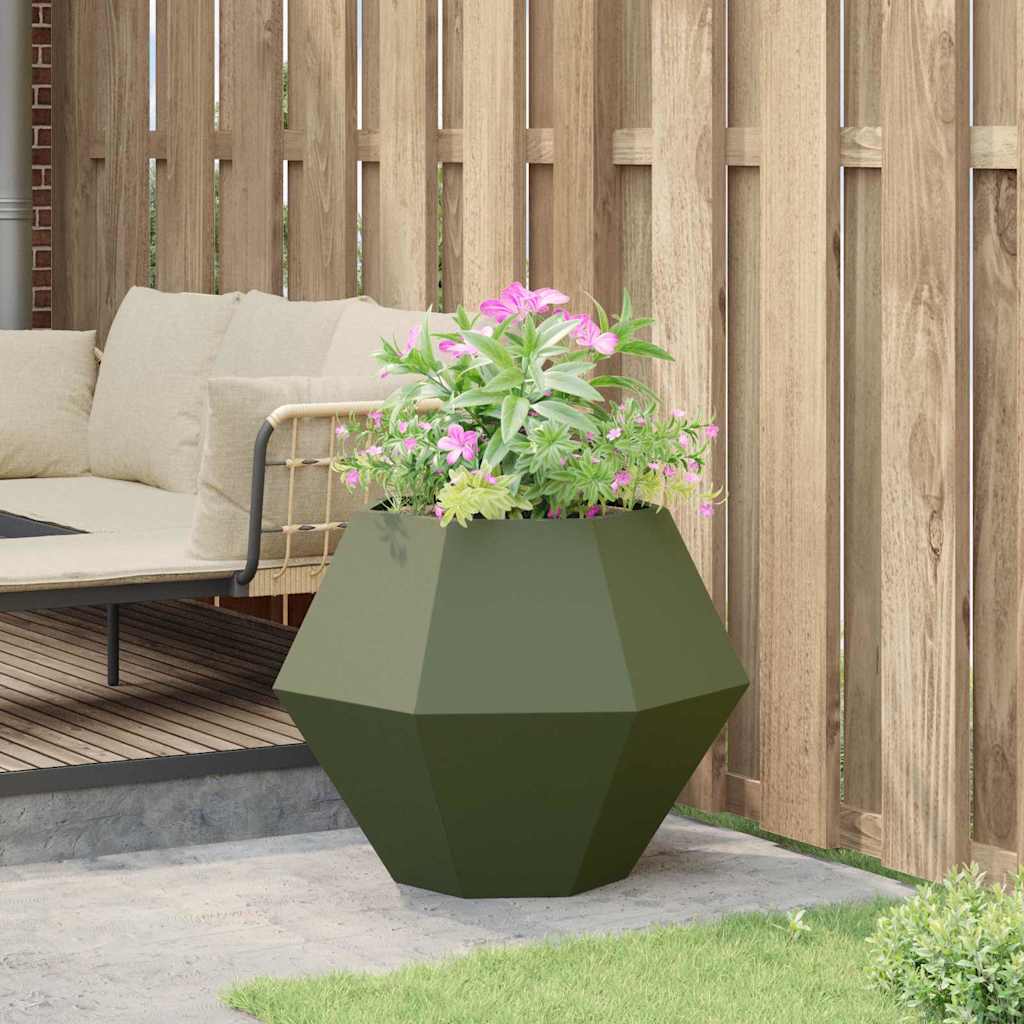 Jardinera Verde Oliva 75 X 75 X 60 Cm Acero_3