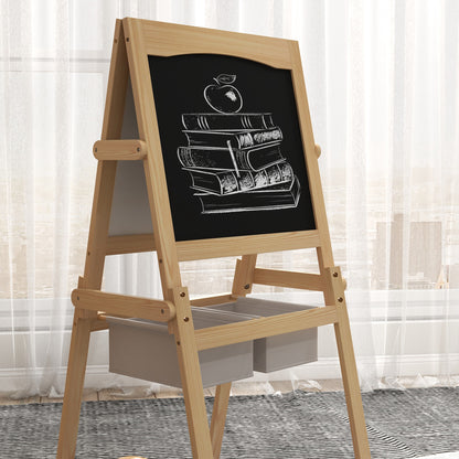 Aiyaplay Caballete Para Niños 3 En 1 Con Rollo De Papel 58x50,5x109 Cm Natural_4