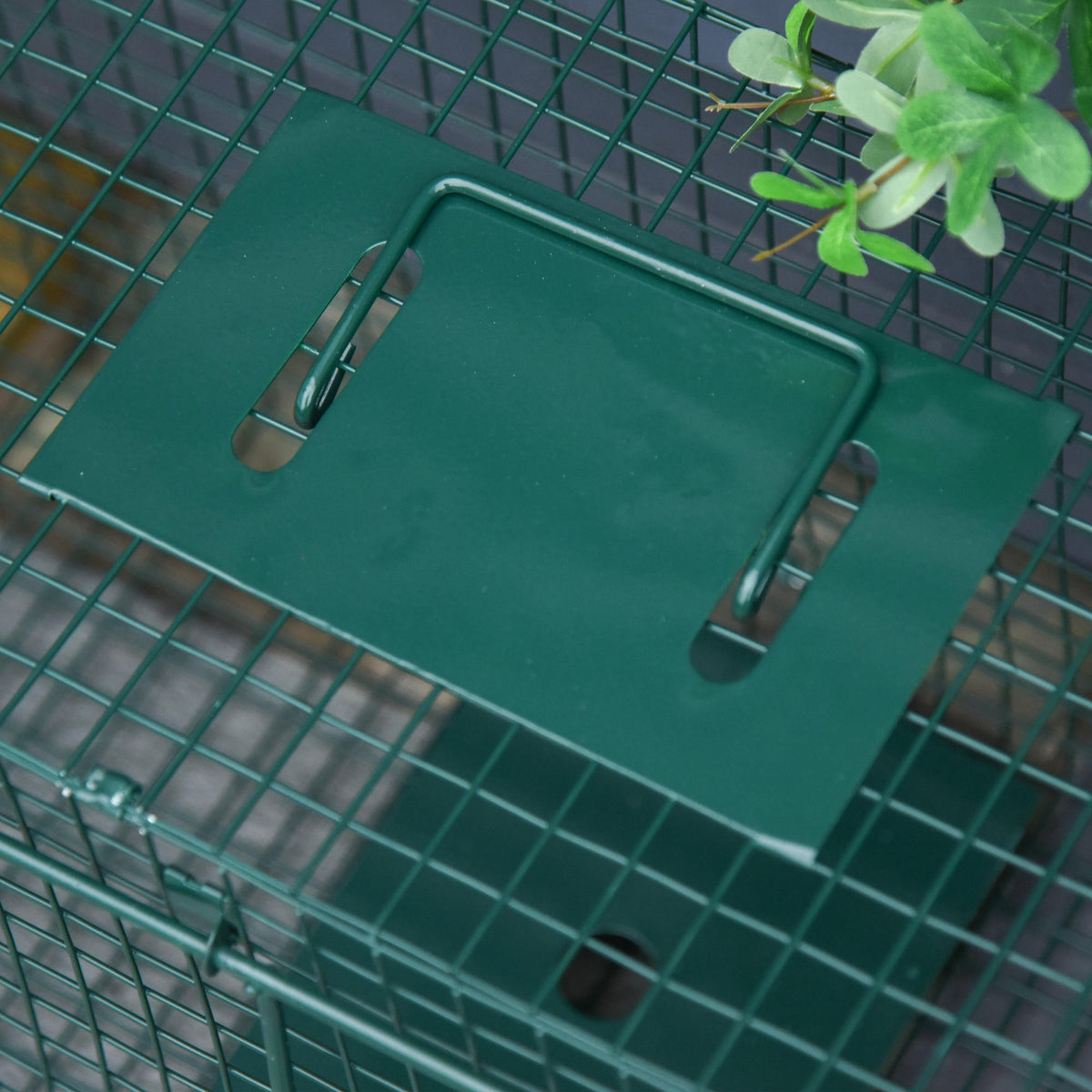 Pawhut Trampa Para Atrapar Animales Vivos Con 2 Puertas Asa 100x25x28 Cm Verde_3