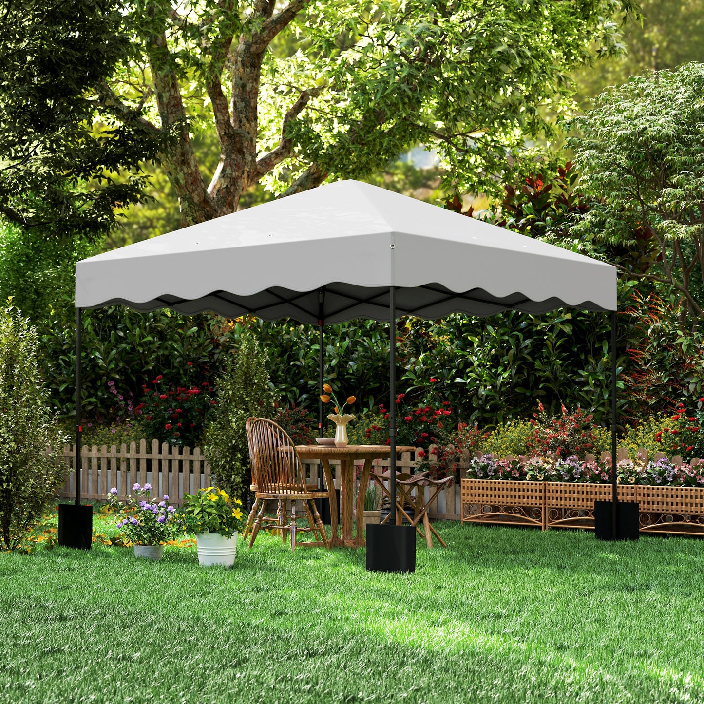 Outsunny Carpa Plegable Pop-up Gazebo 3x3 M Con Protección Uv 50+ Blanco_4