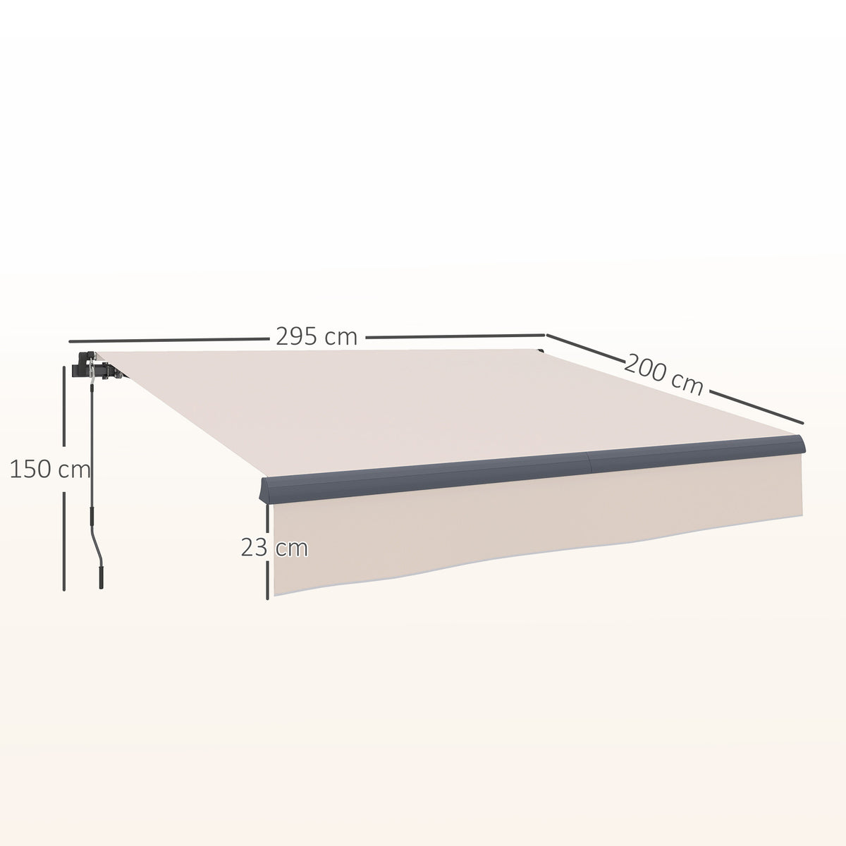 Outsunny Toldo Manual Retráctil 3x2 M Ajustable Con Manivela Protección Uv50+_2
