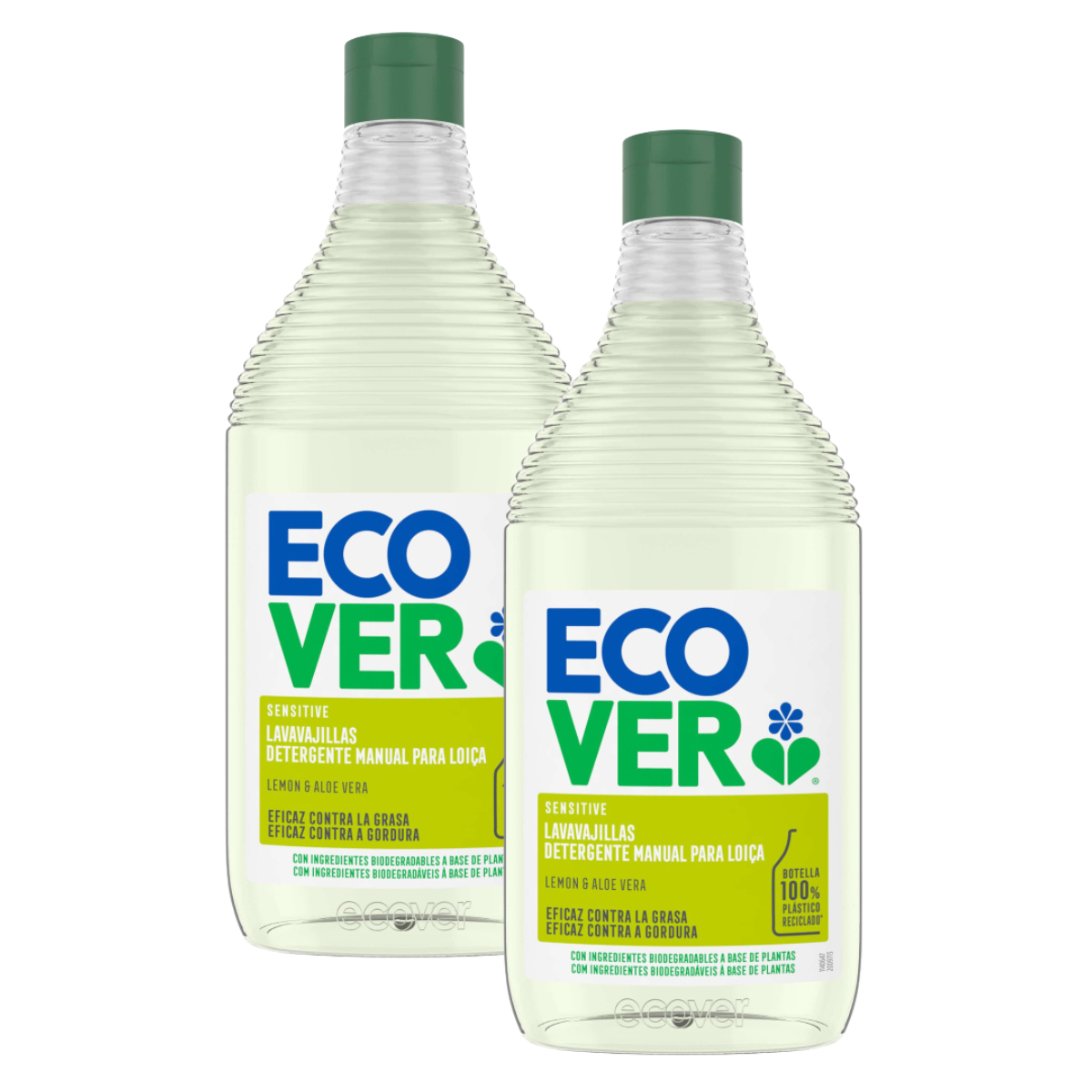 Pack 2x Lavavajillas Desengrasante de Limón y Aloe Vera Ecover 450 ml