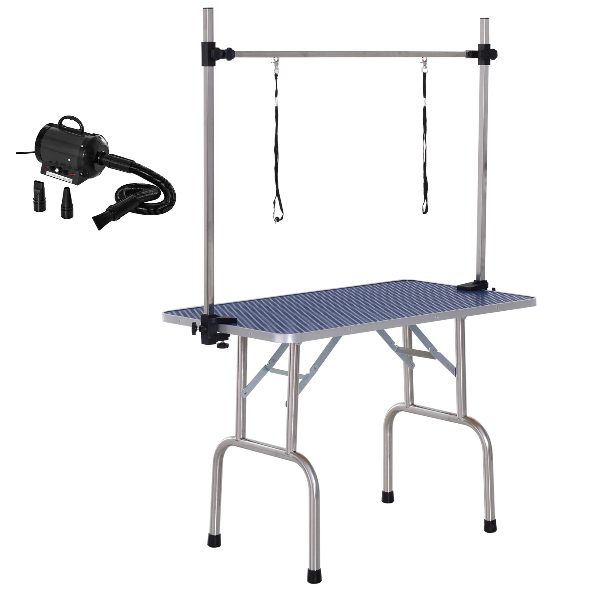 Pawhut Conjunto Para Mascotas 40x16x20 Cm 107x60x170 Cm Negro Y Azul_0
