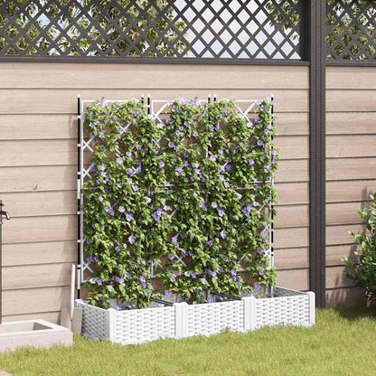 Macetero De Jardín 3 Uds. Blanco 120 X 40 X 125,5 Cm Pp_1