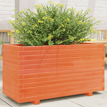 Jardinera Madera Maciza De Pino Marrón Cera 90x40x49,5 Cm_1