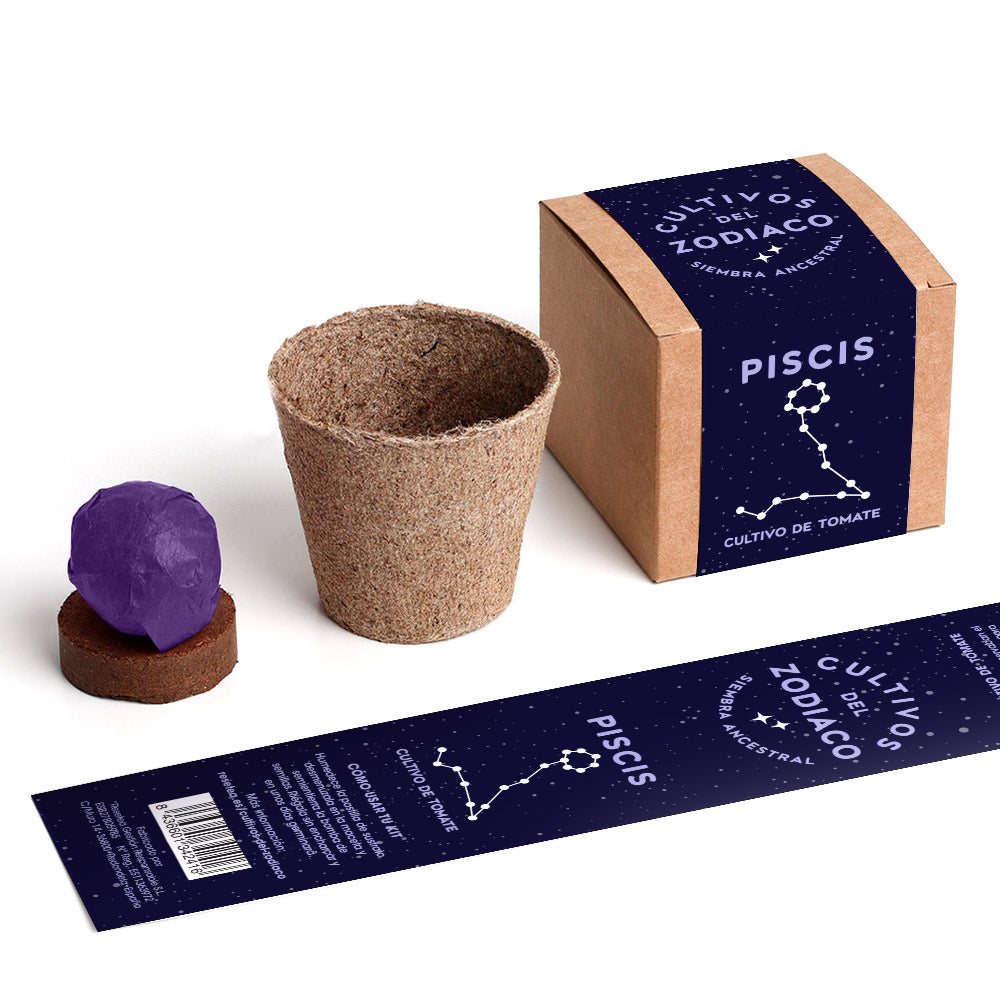 Cultivos del Zodiaco – Piscis, Kit de Cultivo con Semillas de Tomate, Regalo Astrológico - Resetea_1