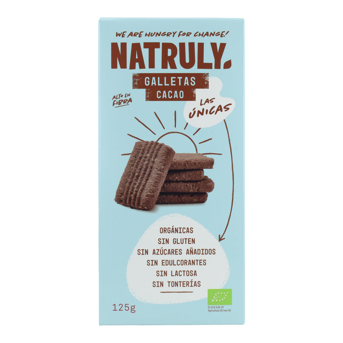 Galletas cookies sabor cacao BIO Natruly 125 g