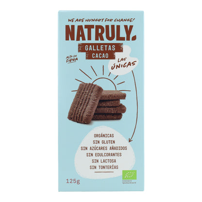 Galletas cookies sabor cacao BIO Natruly 125 g