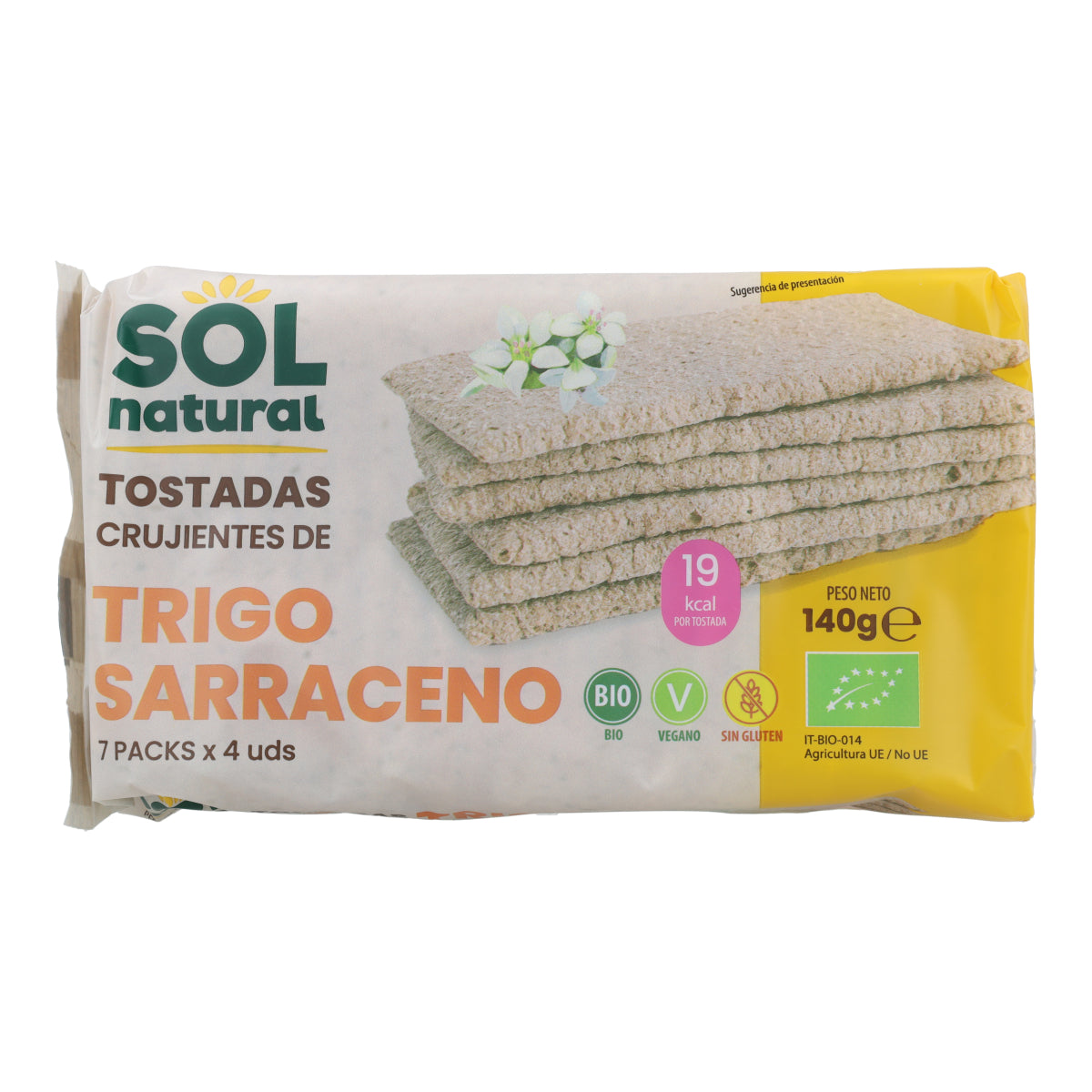 Tostada de trigo sarraceno sin gluten Sol Natural 140g BIO