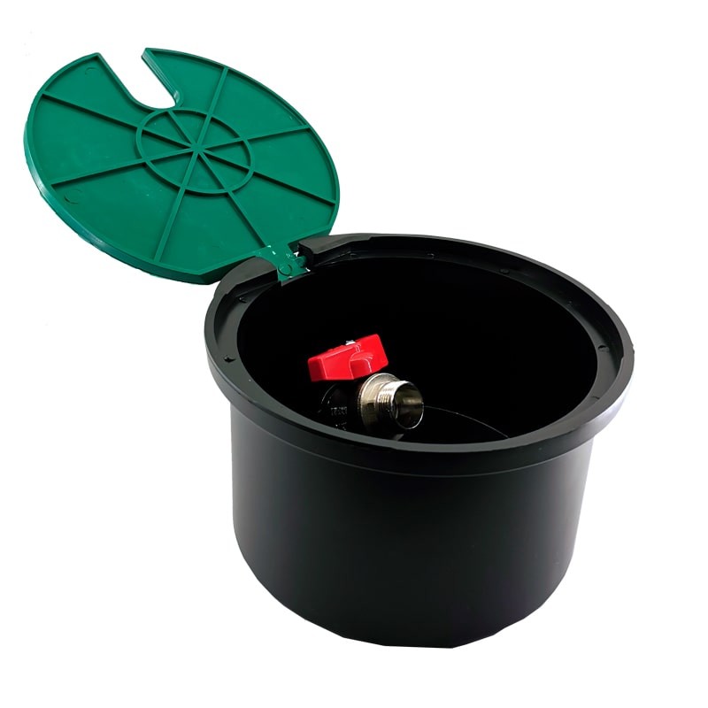 Arqueta De Riego Circular Con Hidrante Metálico Rosca Macho 3/4"_0