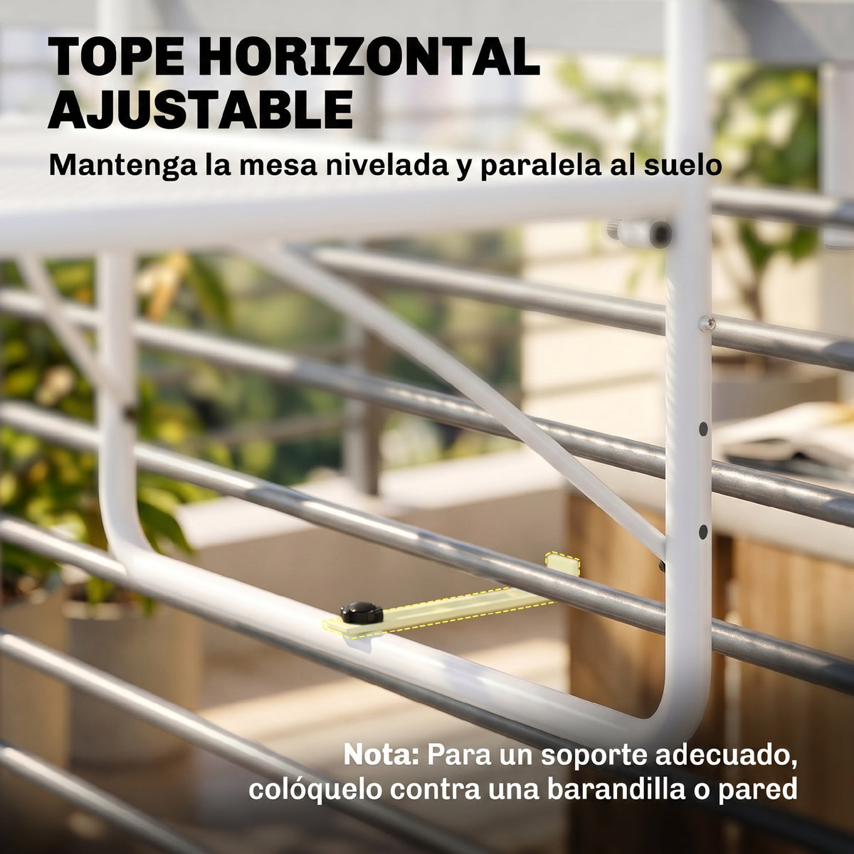 Outsunny Mesa Colgante Balcón Altura Ajustable En 3 Posiciones Carga 30kg_5