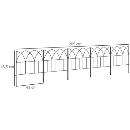 Outsunny Vallas De Jardín 205x45,5 Cm De Metal Combinación Libre Negro_2