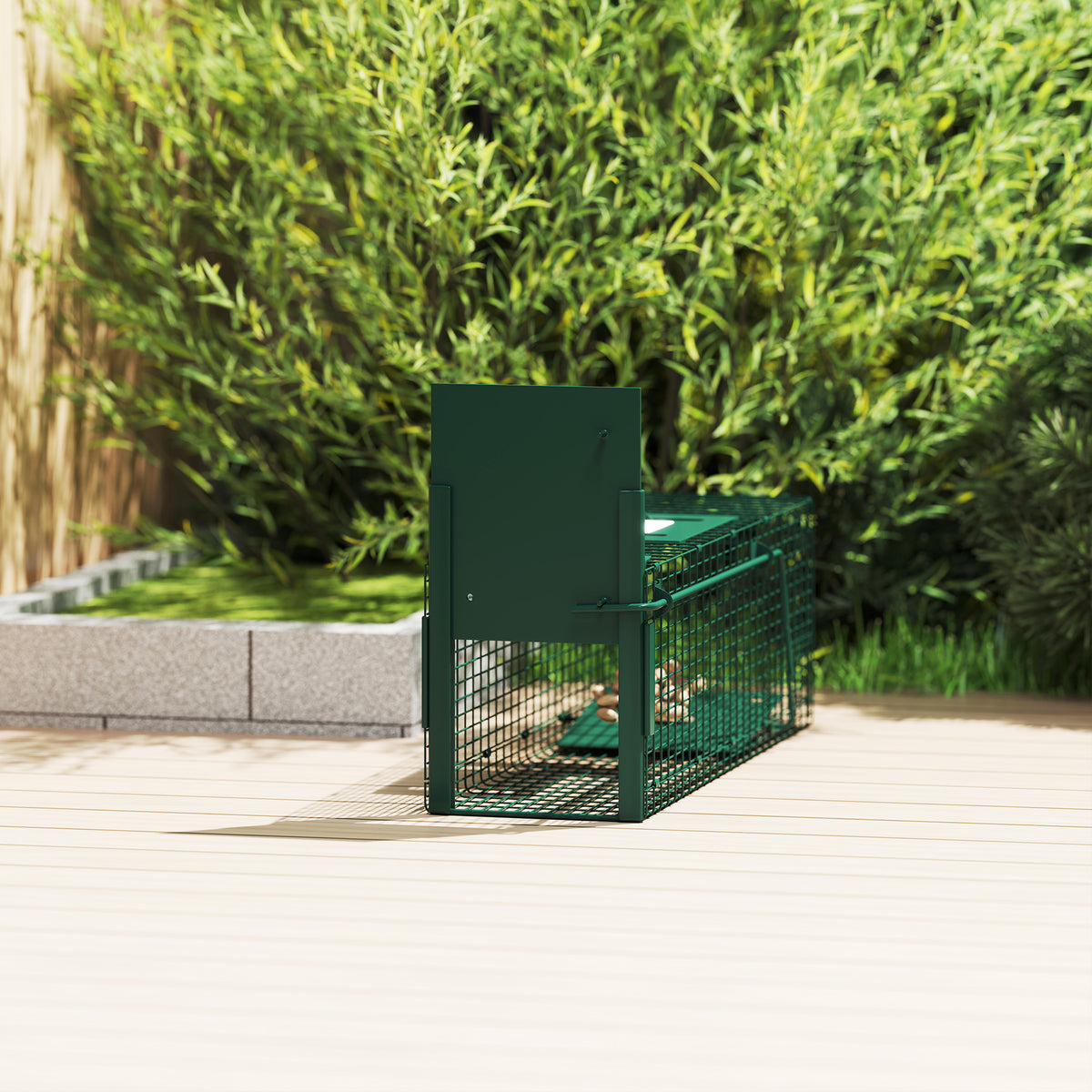 Outsunny Trampa Para Animales Vivos Con Puerta Para Ratones Pequeños 60x18x20 Cm_4