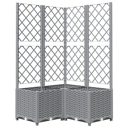 Jardinera Con Enrejado Pp Gris Claro 80x80x136 Cm_0